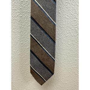 Vintage Lilly Dache Brown Striped Tie 3" X 56.5"